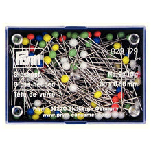 Load image into Gallery viewer, Glass-headed pins, 0.60 mm x 30 mm, assorted colors