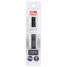 將圖片載入圖庫檢視器 Double-pointed knitting needle, carbon technology, ergonomics 15 cm x 2.0 mm