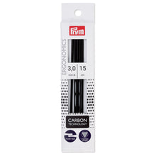 將圖片載入圖庫檢視器 Double-pointed knitting needle, carbon technology, ergonomics 15 cm x 3.0 mm