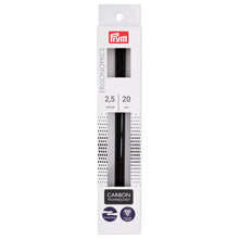 將圖片載入圖庫檢視器 Double-pointed knitting needle, carbon technology, ergonomics 20 cm x 2.5 mm