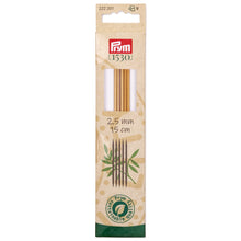 Load image into Gallery viewer, Prym 1530 double-pointed and glove knitting pins, 15 cm, bamboo
