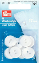 將圖片載入圖庫檢視器 Linen buttons, plastic, 17mm White