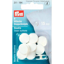 將圖片載入圖庫檢視器 Double linen buttons 15 mm
