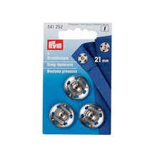 將圖片載入圖庫檢視器 Sew-On Snap fasteners 21 mm, silver