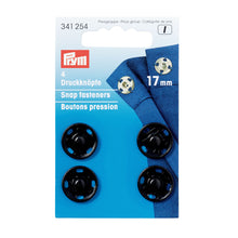 將圖片載入圖庫檢視器 Sew-On Snap fasteners 17 mm, black