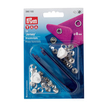 將圖片載入圖庫檢視器 Non-sew press fasteners JERSEY 8 mm, silver