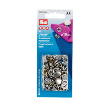 將圖片載入圖庫檢視器 Non-sew press fasteners JERSEY, smooth cap 10 mm, silver, refill, 20 pieces