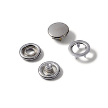 將圖片載入圖庫檢視器 Non-sew press fasteners JERSEY, smooth cap 10 mm, silver, refill, 20 pieces