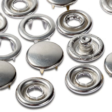 將圖片載入圖庫檢視器 Non-sew press fasteners JERSEY, smooth cap 10 mm, silver, refill, 20 pieces