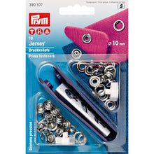 將圖片載入圖庫檢視器 Non-sew press fasteners JERSEY, pronged ring Silver, 10 pieces