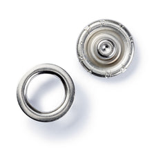 Load image into Gallery viewer, Non-sew press fasteners JERSEY, pronged ring Silver, 10 pieces
