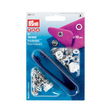將圖片載入圖庫檢視器 Non-sew press fasteners JERSEY, pronged ring White, 10 pieces