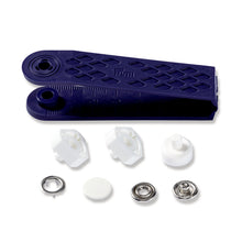 將圖片載入圖庫檢視器 Non-sew press fasteners JERSEY, smooth cap 12 mm, white, 6 pieces