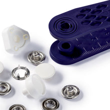 將圖片載入圖庫檢視器 Non-sew press fasteners JERSEY, smooth cap 12 mm, white, 6 pieces