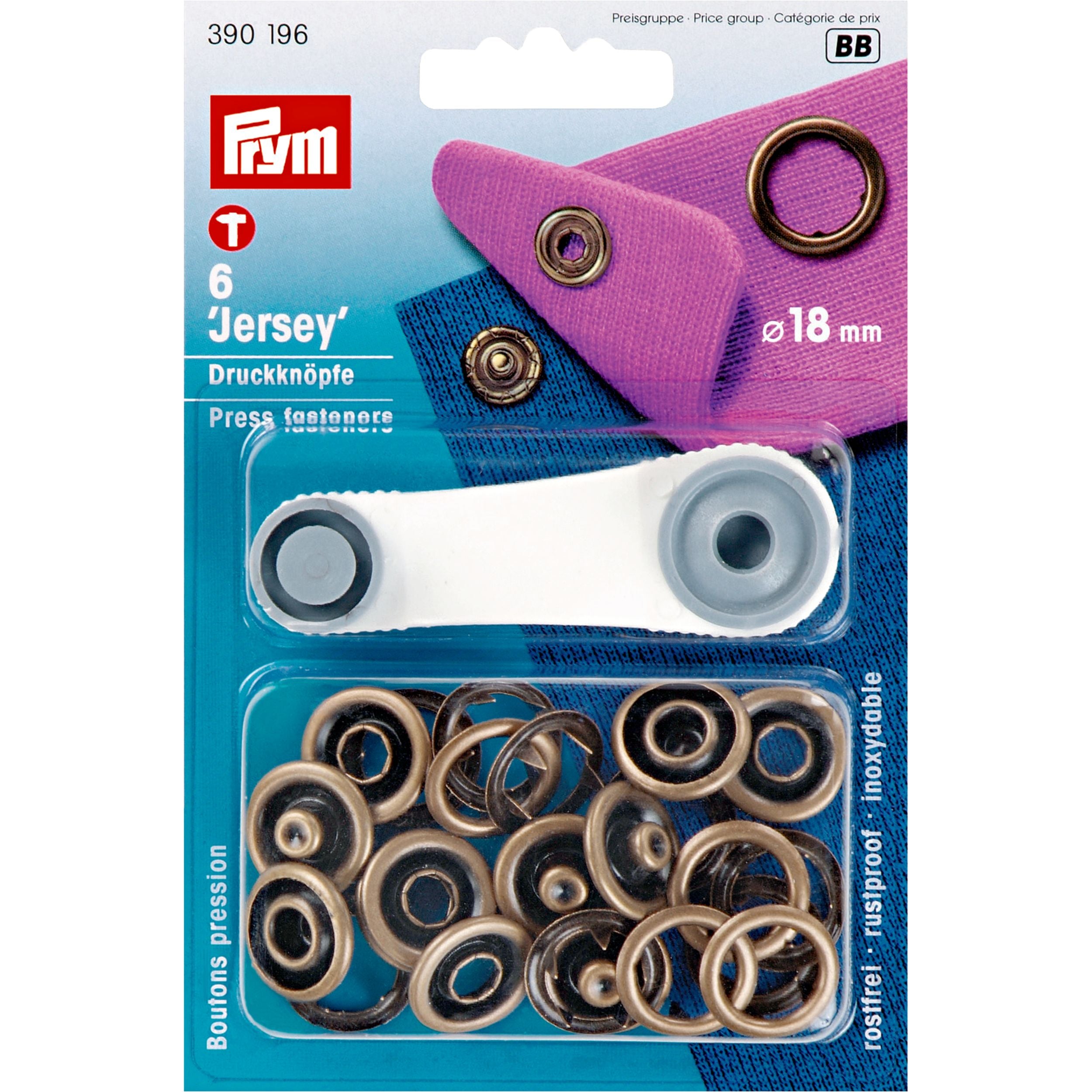 Nonsew press fasteners JERSEY, ring Prym Consumer Asia