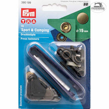 將圖片載入圖庫檢視器 Non-sew fasteners SPORT & CAMPING, 15 mm Antique brass