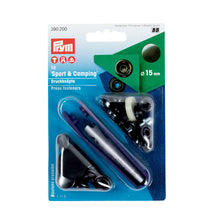 將圖片載入圖庫檢視器 Non-sew fasteners SPORT & CAMPING, 15 mm Black oxidized