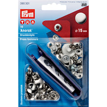將圖片載入圖庫檢視器 Non-sew fasteners ANORAK, 15 mm Silver
