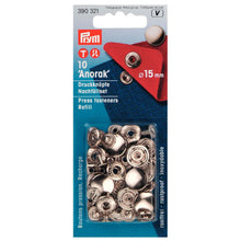 將圖片載入圖庫檢視器 Refill for non-sew fasteners ANORAK, 15 mm Silver, refill