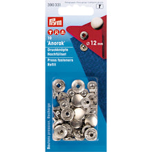 將圖片載入圖庫檢視器 Non-sew fasteners ANORAK, 12 mm Silver, refill