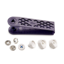 Load image into Gallery viewer, Non-sew press fastener "Jersey", sew-on look Blue