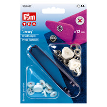 Load image into Gallery viewer, Non-sew press fastener "Jersey", sew-on look Red