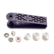 Load image into Gallery viewer, Non-sew press fastener "Jersey", sew-on look Red