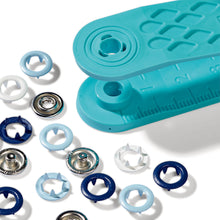 將圖片載入圖庫檢視器 Prym Love color Jersey press fasteners Blue, white, light blue