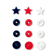 將圖片載入圖庫檢視器 Prym Love color press fasteners, star Red, white, navy