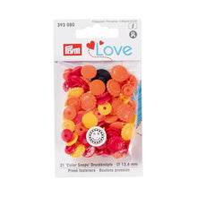 將圖片載入圖庫檢視器 Prym Love color press fasteners, flower Yellow, red, orange