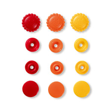 Load image into Gallery viewer, Prym Love color press fasteners, flower Yellow, red, orange
