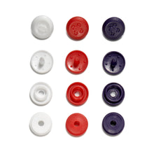 將圖片載入圖庫檢視器 Prym Love Color Snaps Mini, 9 mm Red, white, navy blue