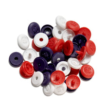 將圖片載入圖庫檢視器 Prym Love Color Snaps Mini, 9 mm Red, white, navy blue