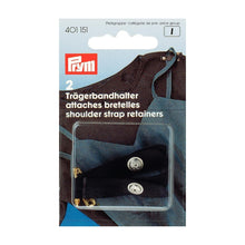 Load image into Gallery viewer, Shoulder strap retainers with safety pin Black

