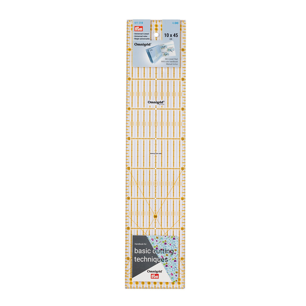 Universal ruler, cm scale, Omnigrid 10 cm x 45 cm