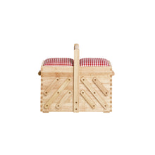 將圖片載入圖庫檢視器 Sewing box wood with fabric M, natural light