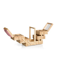 將圖片載入圖庫檢視器 Sewing box wood with fabric M, natural light