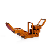 將圖片載入圖庫檢視器 Sewing box wood with fabric M, natural dark