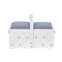 將圖片載入圖庫檢視器 Sewing box wood with fabric S, white