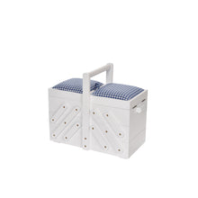 將圖片載入圖庫檢視器 Sewing box wood with fabric M, white
