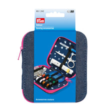 將圖片載入圖庫檢視器 Sewing kit, denim with zip fastener Pink