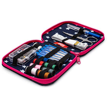 將圖片載入圖庫檢視器 Sewing kit, denim with zip fastener Pink