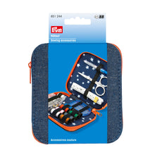 將圖片載入圖庫檢視器 Sewing kit, denim with zip fastener Orange
