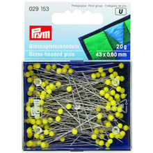 Load image into Gallery viewer, Glass-headed pins, 0.60 mm x 43 mm, yellow
