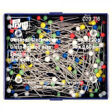 Load image into Gallery viewer, Glass-headed pins, 0.60 mm x 30 mm, assorted colors
