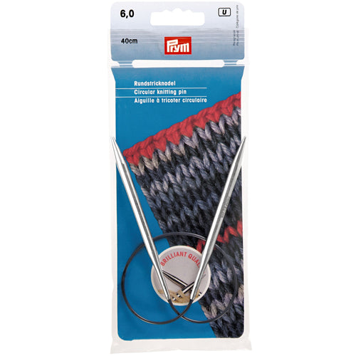 Circular knitting pins, brass 40 cm x 6.00 mm