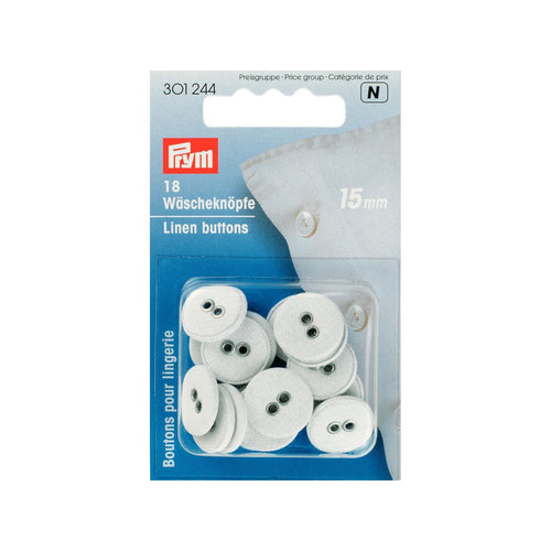 Linen buttons, cotton 15 mm