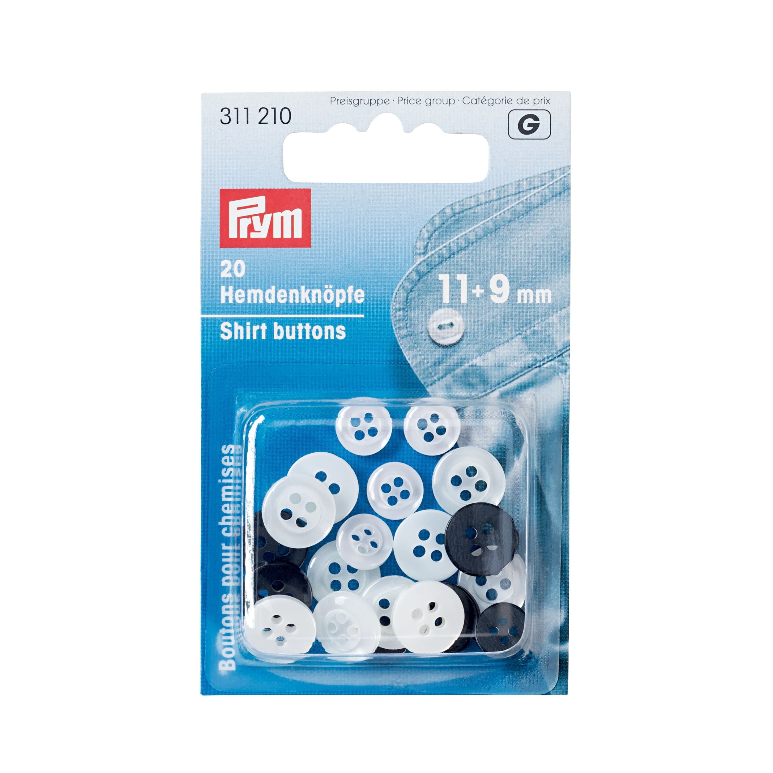 Prym Button Range Shirt buttons, 11 + 9 mm – Prym Consumer Asia