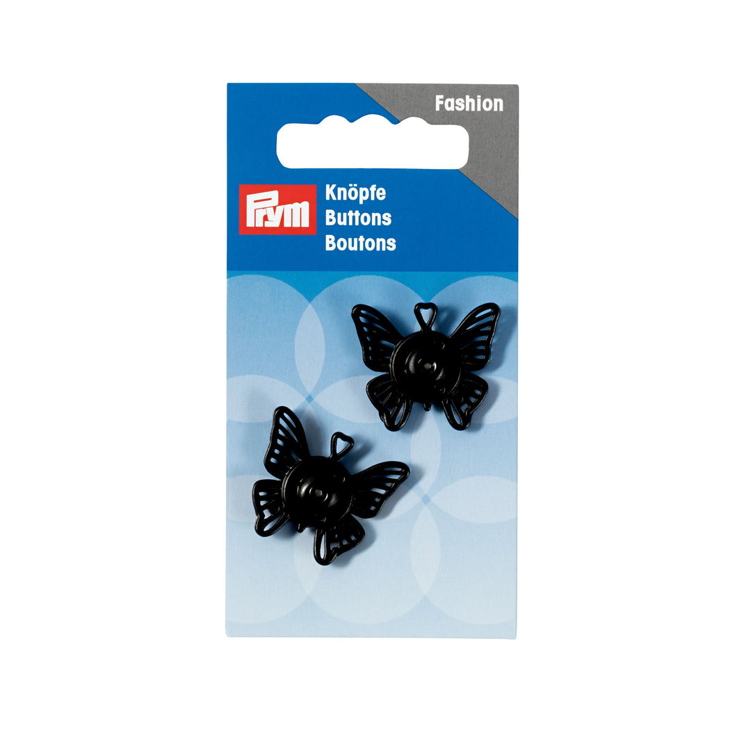 Sew-On Snap fasteners, butterfly Black