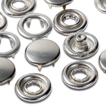 將圖片載入圖庫檢視器 Non-sew press fasteners JERSEY, smooth cap 10 mm, silver, refill, 20 pieces

